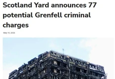 🤔В Великобритании полиция Scotland Yard заявила о 77 уголовных обвинениях по делу пожара в Grenfell Tower, где погибли 72 человека