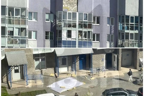 😵ЖК Три Кита в Мурино от Лидер групп. Ветер оторвал облицовку верхних этажей и она прилетела вниз. Чудом никто не пострадал