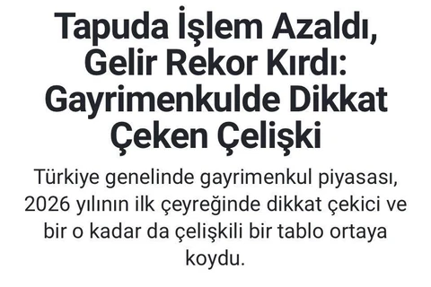 🤓В Турции зафиксирован парадокс на рынке недвижимости: число сделок через кадастр (tapu) снизилось примерно на 10%, но доходы от госпошлин достигли рекордного уровня